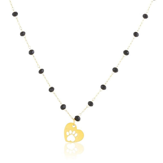 Naszyjnik Ze Stali Chirurgicznej Mesini Serce Łapka