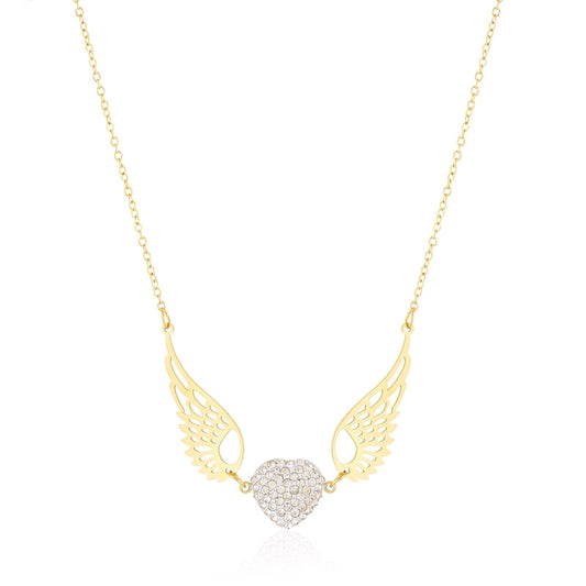 Naszyjnik Stal Chirurgiczna Mesini Skrzydła Cyrkonie