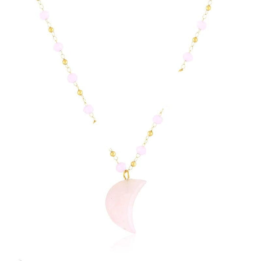 Naszyjnik Ze Stali Chirurgicznej Mesini Kamień Księżyc