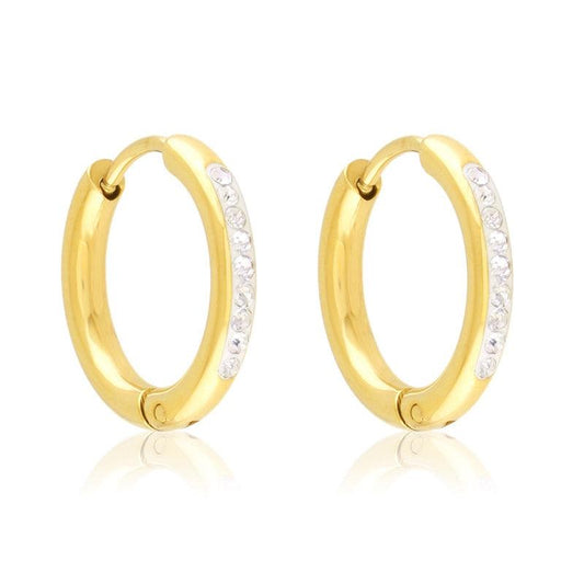 Kolczyki Ze Stali Chirurgicznej Mesini Kółka Cyrkonie