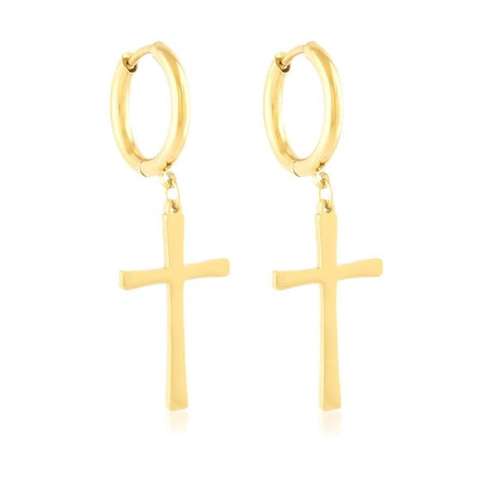 Kolczyki Ze Stali Chirurgicznej Mesini Krzyż