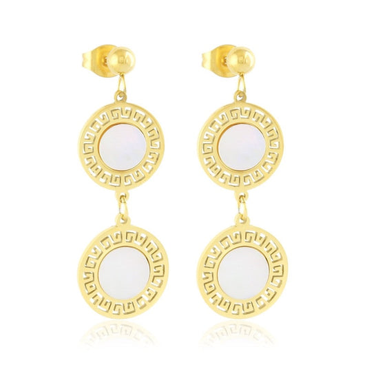 Kolczyki Ze Stali Chirurgicznej Mesini Wzór Grecki