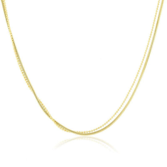 Naszyjnik Ze Stali Chirurgicznej Mesini Złoty Podwójny