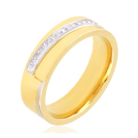 Pierścionek Obrączka Ze Stali Chirurgicznej Mesini Cyrkonie