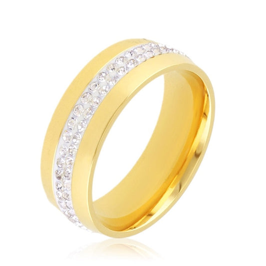 Pierścionek Obrączka Ze Stali Chirurgicznej Mesini Cyrkonie