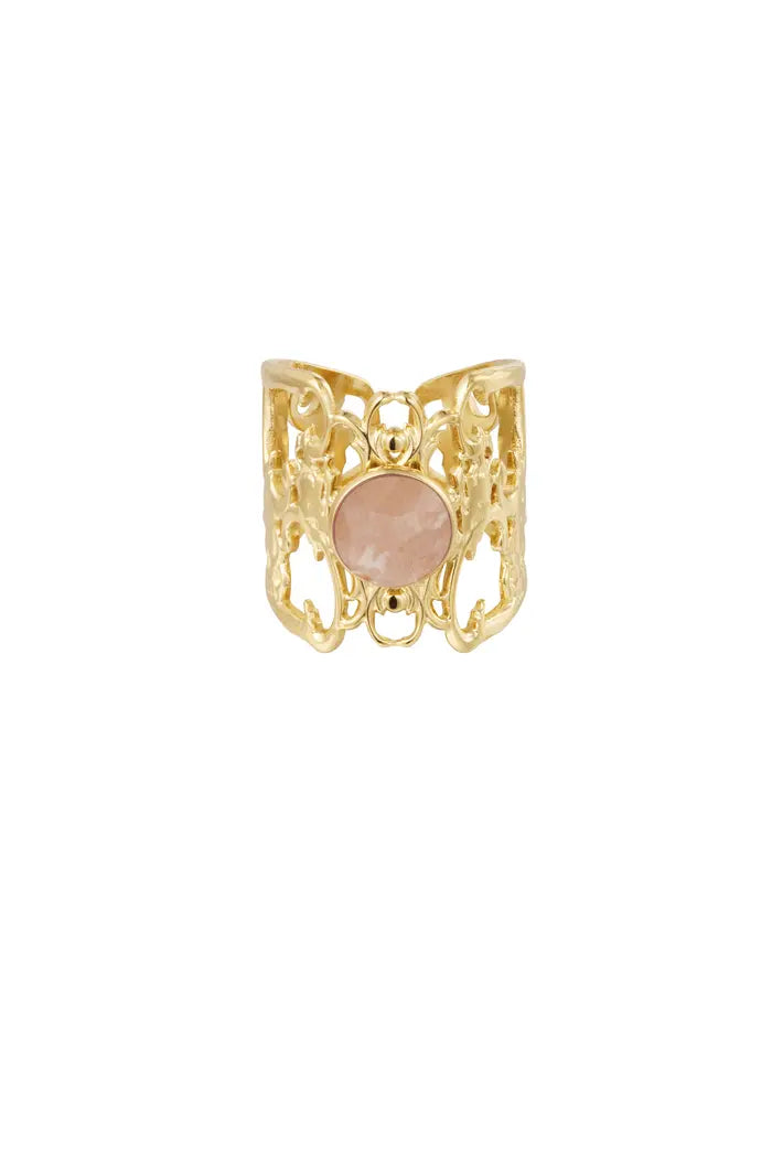 Pierścionek Ze Stali Chirurgicznej Mesini Premium OPENWORK GOLD