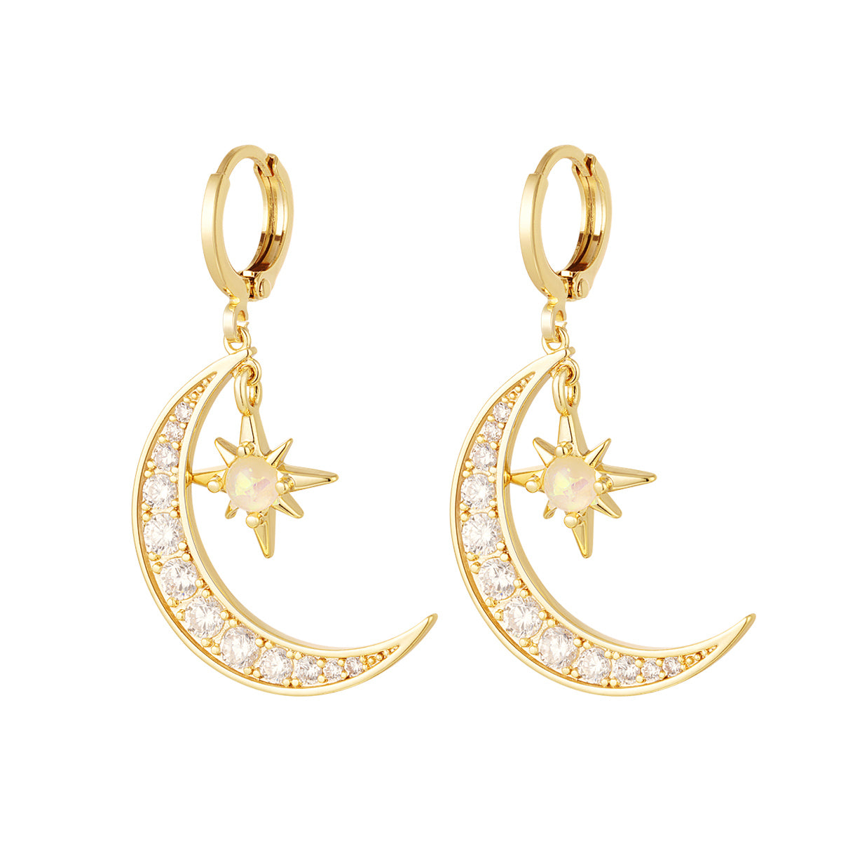 Kolczyki Ze Stali Chirurgicznej Mesini Premium SPARKLE MOON