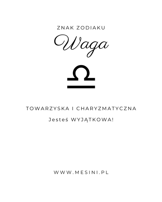 Naszyjnik Celebrytka Premium Mesini Znak Zodiaku WAGA