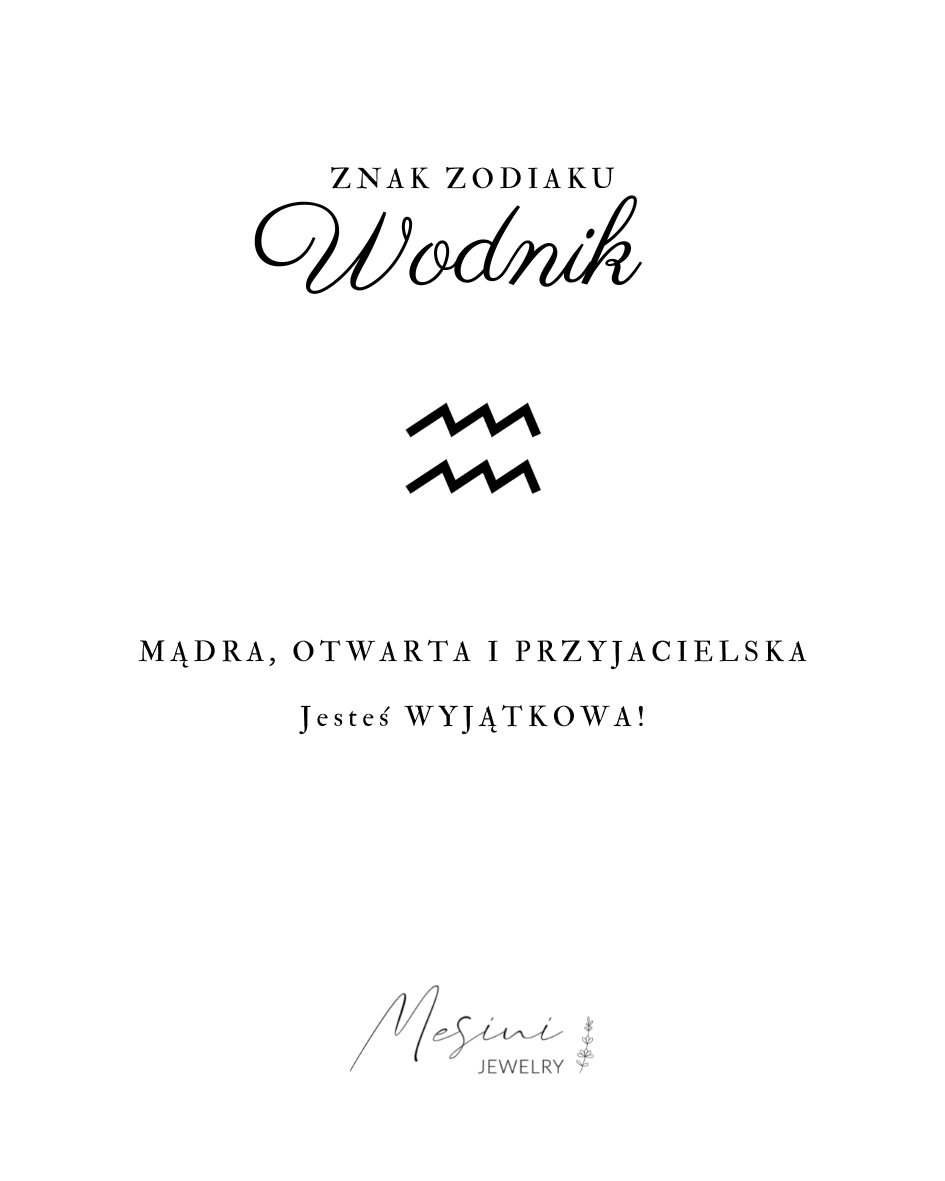 Naszyjnik Celebrytka Premium Mesini Znak Zodiaku WODNIK