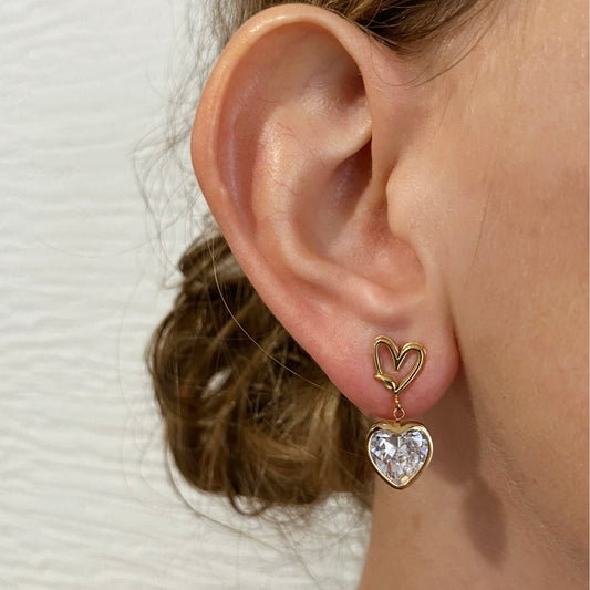 Kolczyki Ze Stali Chirurgicznej Mesini Serduszko