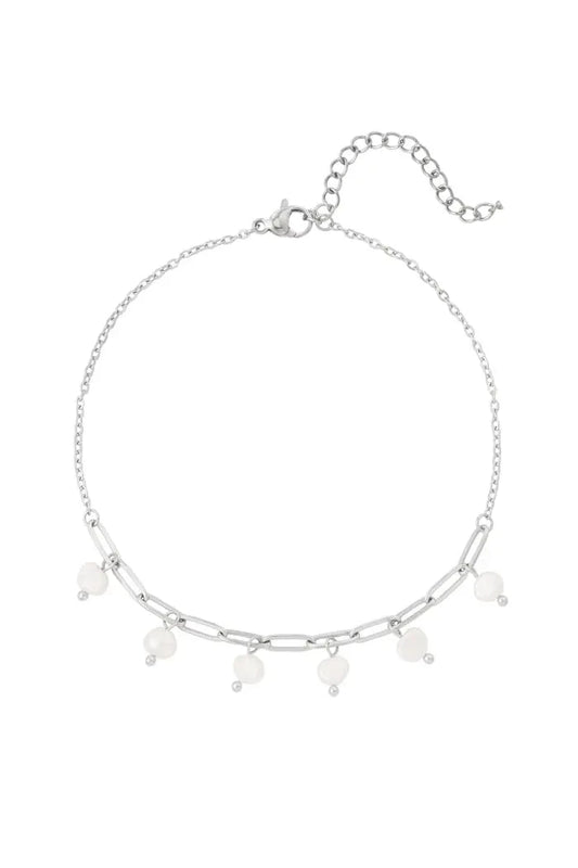 Bransoletka Na Nogę Ze Stali Chirurgicznej Mesini Premium PEARLS