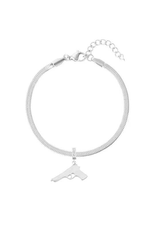 Bransoletka Ze Stali Chirurgicznej Mesini Premium PISTOL SILVER