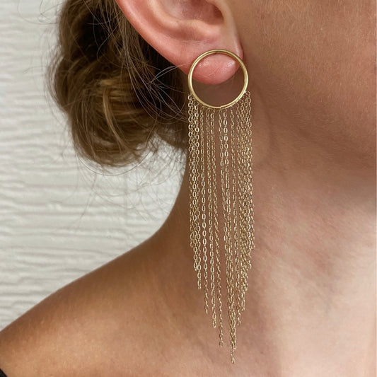 Kolczyki Ze Stali Chirurgicznej Mesini Nitki Wiszące