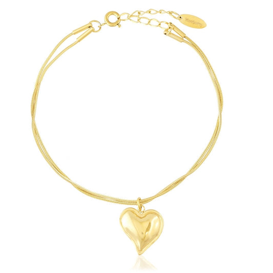 Bransoletka Ze Stali Chirurgicznej Mesini Podwójna Serce
