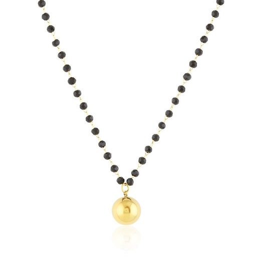 Naszyjnik Ze Stali Chirurgicznej Mesini Koraliki Złota Kula