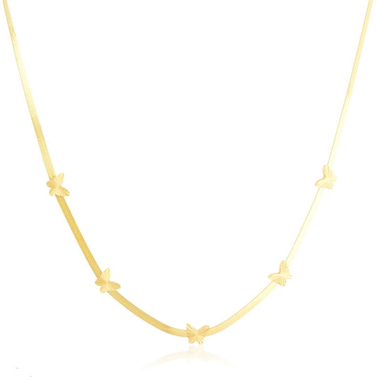 Naszyjnik Ze Stali Chirurgicznej Złota Mesini Motylki