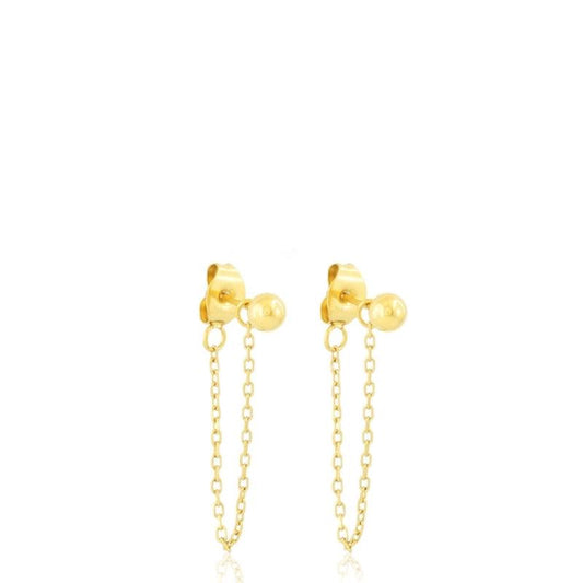 Kolczyki Ze Stali Chirurgicznej Kulki Z Łańcuszkiem Wkrętki