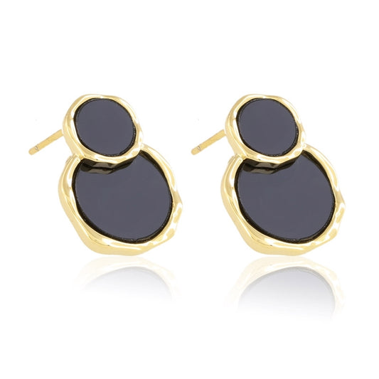 Kolczyki Ze Stali Chirurgicznej- Mesini Czarne Podwójne