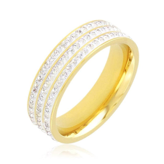 Pierścionek Ze Stali Chirurgicznej Mesini Obrączka Kryształki