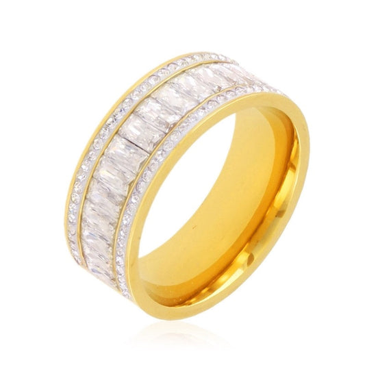 Pierścionek Ze Stali Chirurgicznej Mesini Obrączka Kryształki