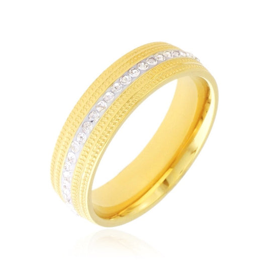 Pierścionek Obrączka Ze Stali Chirurgicznej Mesini Premium Cyrkonia