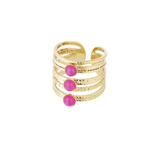 Pierścionek Ze Stali Chirurgicznej Mesini Premium PINK