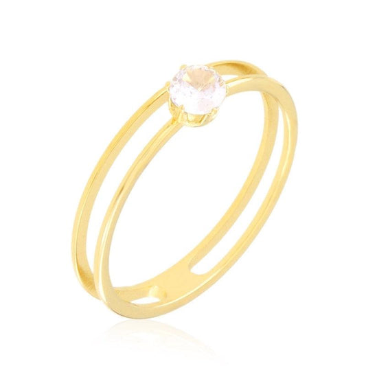 Pierścionek Ze Stali Chirurgicznej Mesini Cyrkonia