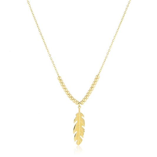 Złota Celebrytka Mesini Ze Stali Chirurgicznej Piórko